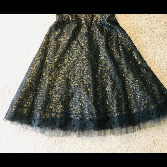 Nicole Miller 100% Silk Lace Dress 6 Prom Formal Party Chic Tulle Lace Ballgown - Picture 15 of 16